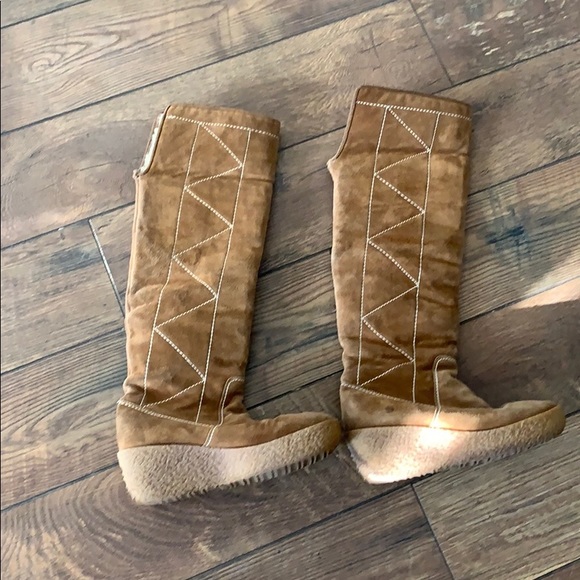 Suede Shearling boots size 8 - Picture 2 of 8